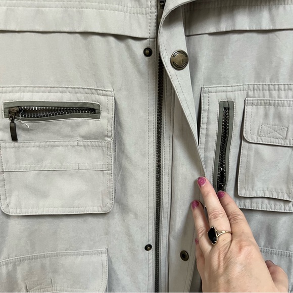 MIAN Utility Vest Mens Khaki Size 2X Pockets Full Zip - Picture 13 of 13